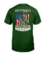 Load image into Gallery viewer, Never Underestimate A Grandpa Black T-Shirt Guys Tee