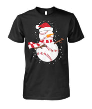 Load image into Gallery viewer, Snowman Floss Baseball Christmas Guys V-Neck