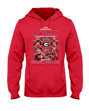 Load image into Gallery viewer, A Woman Loves Georgia Bulldogs Custom Tee Hoodie