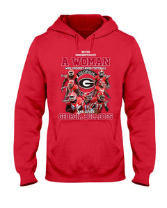 A Woman Loves Georgia Bulldogs Custom Tee Hoodie