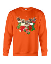 Load image into Gallery viewer, Yorkies In The Socks For Yorkie Lovers Christmas Gift Sweatshirt