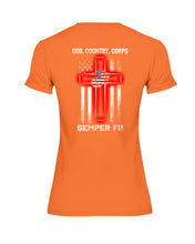 Load image into Gallery viewer, God Country Corps Semper Fi Black T-Shirt Ladies Tee