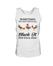 Load image into Gallery viewer, Cluck It Chicken Funny Quote T-Shirt Unisex Tank Top