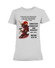 Load image into Gallery viewer, Samurai Consistent Persistent Resilient Quote T-Shirt Ladies Tee