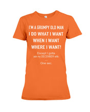 Load image into Gallery viewer, Grumpy Old Man December Wife Black Quote T-Shirt Ladies Tee