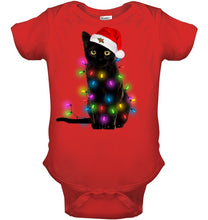 Load image into Gallery viewer, Cat Merry And Bright New Baby Onesie