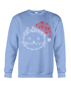 Cute Cat Face Christmas Gift For Cat Lovers T-Shirt Sweatshirt