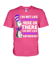 Load image into Gallery viewer, Fibromyalgia Anywhere Break Cancer Spirit T-Shirt Guys V-Neck
