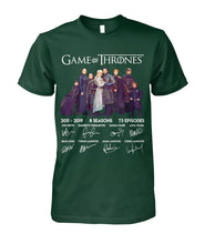 Load image into Gallery viewer, Game Of Throne Autograph 8 Years Anniversary T-Shirtr Guys Tee
