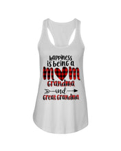Load image into Gallery viewer, Happiness Is Being A Mom Grandma And Great Grandma Ladies Flowy Tank