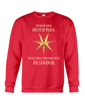 Load image into Gallery viewer, Christmas Star Swedish Julstarnor Black T-Shirt Sweatshirt