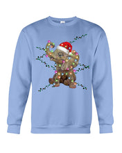Load image into Gallery viewer, Elephant Color Light Christmas Gift Tee Sweatshirt