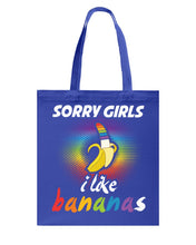 Load image into Gallery viewer, Sorry Girrls I Like Bananas Funny Tee Gift Basketweave Tote Bag