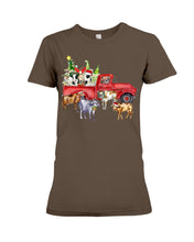 Load image into Gallery viewer, Merry Christmas In Town Cow Lovers Gift For Farmers Ladies Tee