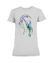 Load image into Gallery viewer, Dragon With Butterfly Wings Dragon Flowers Ladies Tee