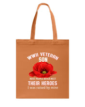 Load image into Gallery viewer, Wwii Veteran Son Gift For Veterab Mom Basketweave Tote Bag