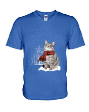 Load image into Gallery viewer, Cute Cat Christmas Gift For Cat Lovers Custom T-Shirt Guys V-Neck