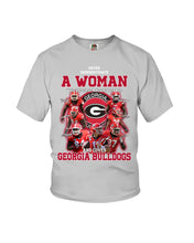 Load image into Gallery viewer, A Woman Loves Georgia Bulldogs Custom Tee Youth Tee