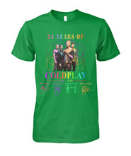 Load image into Gallery viewer, 24 Years Of Coldplay Black T-Shirt Guys Tee