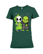 Load image into Gallery viewer, Cute Little Jack Skellington Grinch Best Friend Christmas Gift Shirt Ladies Tee
