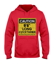 Load image into Gallery viewer, Caution 9&#39;6&#39;&#39; Long Cocktainer Black T-Shirt Hoodie