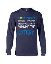 Load image into Gallery viewer, Down Syndrome Lottery Black T-Shirt Gift Unisex Long Sleeve