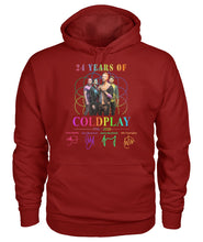 Load image into Gallery viewer, 24 Years Of Coldplay Black T-Shirt Hoodie