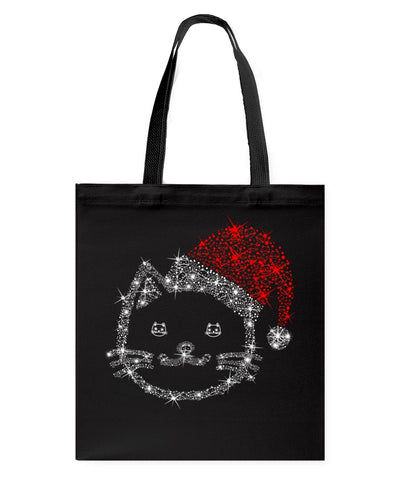 Cute Cat Face Christmas Gift For Cat Lovers T-Shirt Basketweave Tote Bag