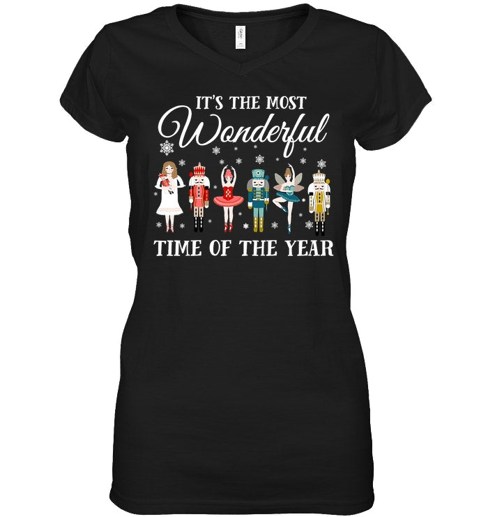 Ballet - Nutcracker Most Beautiful Time Of Year Black T-Shirt Ladies V-Neck