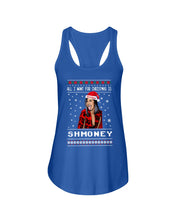 Load image into Gallery viewer, Demi Lovato All I Want For Christmas Is Shmoney Ladies Flowy Tank
