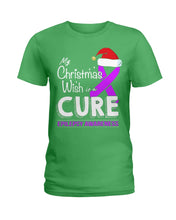 Load image into Gallery viewer, Epilepsy Awareness - My Christmas Wish Is A Cure Ladies Tee