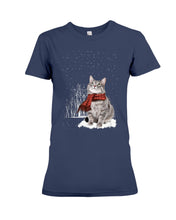 Load image into Gallery viewer, Cute Cat Christmas Gift For Cat Lovers Custom T-Shirt Ladies Tee