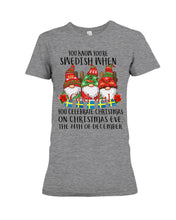 Load image into Gallery viewer, Swedish Christmas Gnome Cute Gift Tee Ladies Tee