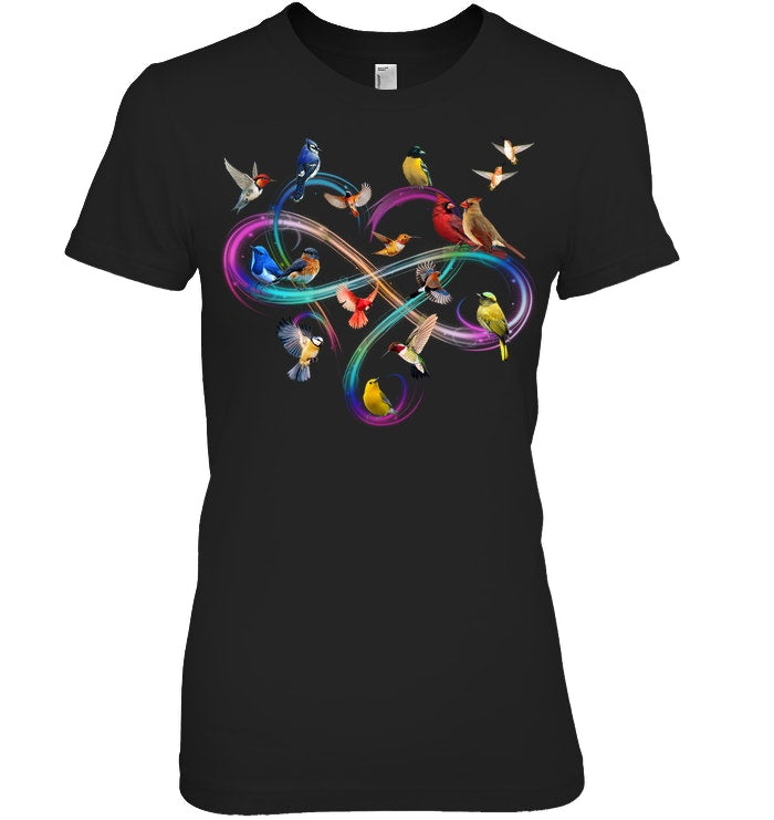 Bird Colorful Infinity Sign Ladies Tee