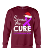 Load image into Gallery viewer, Epilepsy Awareness - My Christmas Wish Is A Cure Sweatshirt