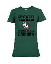 Load image into Gallery viewer, Redhead Unicorn Gift For Fans Funny T-Shirt Ladies Tee