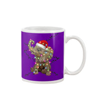 Load image into Gallery viewer, Elephant Color Light Christmas Gift Tee Mug