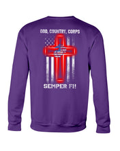 Load image into Gallery viewer, God Country Corps Semper Fi Black T-Shirt Sweatshirt