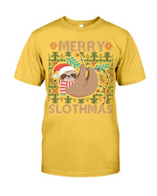 Load image into Gallery viewer, Merry Slothmas Christmas Gift For Kids Family Gift T-Shirt Guys Tee