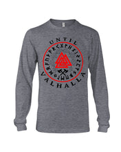 Load image into Gallery viewer, Viking Pattern Until Valhalla Tee Unisex Long Sleeve