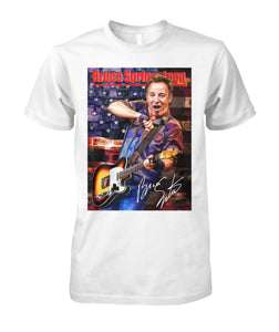 Bruce Springteen Gift For Guitar Fans Black T-Shirt Guys Tee