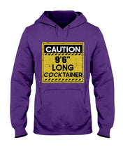 Load image into Gallery viewer, Caution 9&#39;6&#39;&#39; Long Cocktainer Black T-Shirt Hoodie