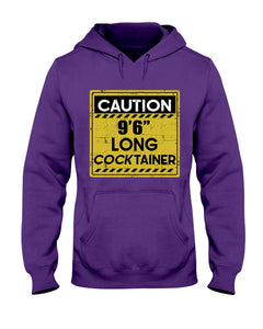 Caution 9'6'' Long Cocktainer Black T-Shirt Hoodie