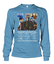 Load image into Gallery viewer, Supernatural 15 Years Anniversary Gift For Fan Black T-Shirt Unisex Long Sleeve