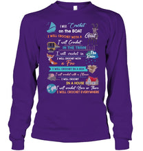 Load image into Gallery viewer, Crocheting Everywhere Black Quote T-Shirt Unisex Long Sleeve
