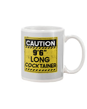 Load image into Gallery viewer, Caution 9&#39;6&#39;&#39; Long Cocktainer Black T-Shirt Mug