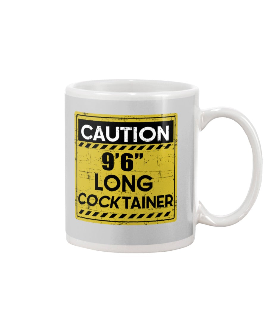 Caution 9'6'' Long Cocktainer Black T-Shirt Mug