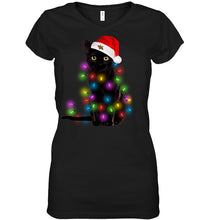 Load image into Gallery viewer, Cat Merry And Bright New Ladies V-Neck