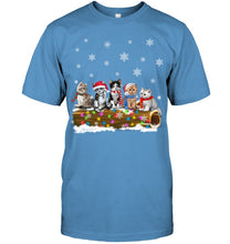 Load image into Gallery viewer, Cat - Trunk Snow Xmas Black T-Shirt Guys Tee