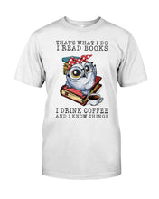 Load image into Gallery viewer, Cute Owl Read Books And Drink Coffee Funny T-Shirt Mug